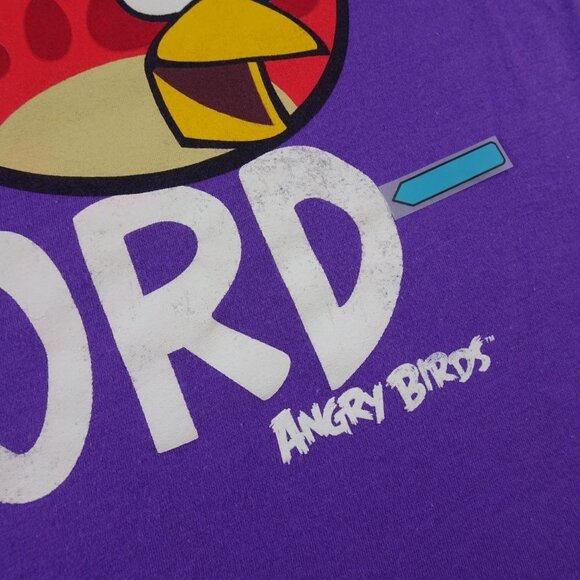 🎯5/$30 Angry Birds Purple T shirt Graphic Tee Juniors Large - Picture 8 of 8